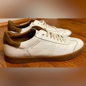 Brunomagli Men's Bono Leather Lace-Up Sneaker White‎ size 10& ½ made in Italy